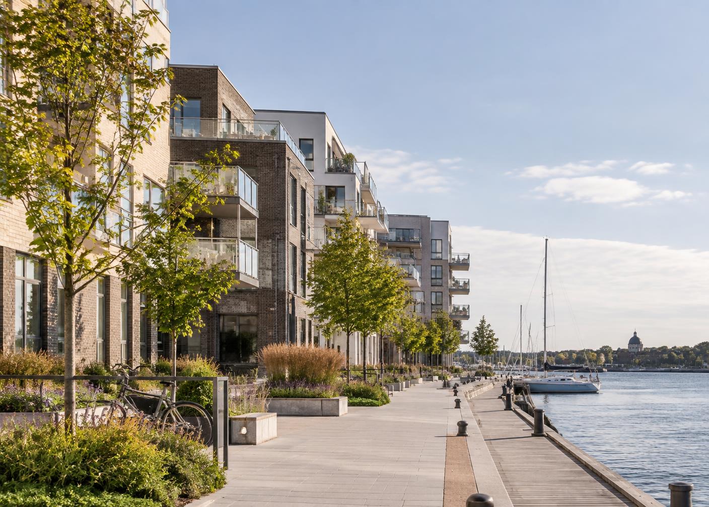 Vattennära bostadskvarter i Karlskrona